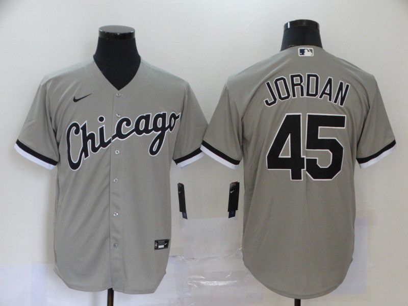 Men Chicago White Sox #45 Jordan Grey Game Nike MLB Jerseys->chicago white sox->MLB Jersey
